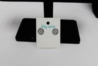 Lily Rain - Round Silver Shimmer Earrings 202//135