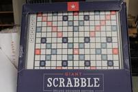 Giant Scrabble Game, Deluxe Designer Edition with Rotating Wooden Game Cabinet 202//135