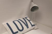 White Desk Lamp and LOVE Pillow 202//135