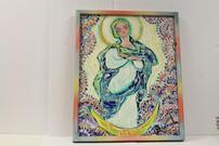 Framed Painting of Madonna in Green/Blue Dress from St. Joe's 202//135