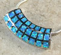 Blue Fire Opal Elbow Necklace 202//183