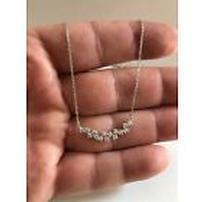 Sterling Silver Lab Created Diamond Curvy Necklace 202//202