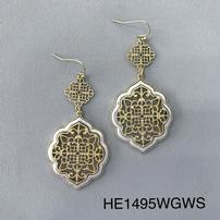 Silver and Gold Quatrefoil Filigree Earrings 202//202
