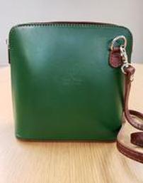 Handpicked from Florence, Italy Leather Forest Green Crossbody 202//257