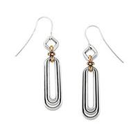 Geometric Links Ear Hooks - metals are sterling silver & bronze 202//202
