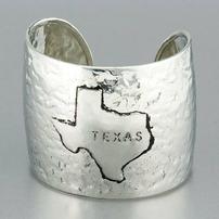  2" Wide Silver Cuff with Engraved Texas Outline  202//202