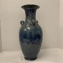 Hand -thrown large blue vase w/handlesby Raymond Ochs 202//202