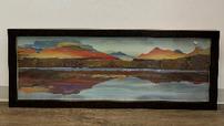 Southwestern style picture of Sierra Mountains w/black frame, 19