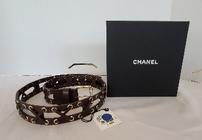 Chanel brown leather belt, Size 32 202//140
