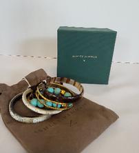 Ashley Pittman Chuma bangle bracelet set with mixed horn, size S 202//222