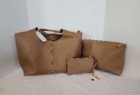 Brown ladies purse w/inside pouch & zippered pouch, 17