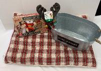 Galvanized holiday pet basket 202//143