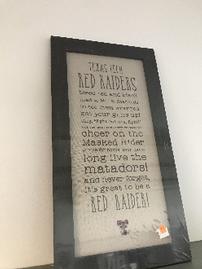 Texas Tech Red Raiders framed fabric phrases art, 26