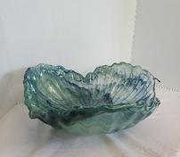 Decorative glass bowl in blue/green variations 202//176