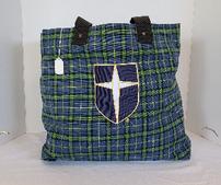 Large plaid Jesuit tote bag 202//169