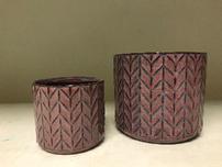 Set of 2 Napa Home & Garden purple chevron pots 202//152