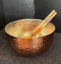 Hammered copper/aluminum interior two toned bowl, 10