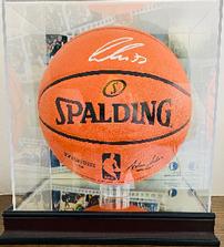 Luka Doncic signed basketball w/custom 