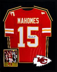 Patrick Mahomes signed Chiefs jersey, framed 202//255