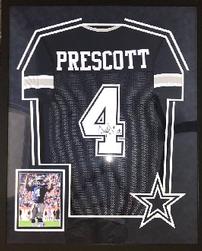 Dak Prescott signed Cowboys jersey, framed 202//251