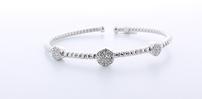 Fallon B 18K white gold rhodium plated bangle bracelet 202//99