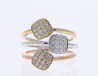 18K yellow, white & rose gold, 3 row band 202//157