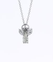 18K white gold diamond angel pendant necklace 202//236