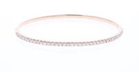 18K rose gold, halfway diamond bangle bracelet w/39 diamonds, 1.00 CTW 202//105