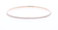 18K rose gold, halfway diamond bangle bracelet w/39 diamonds, 1.00 CTW 202//105