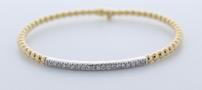 Fallon B 18K yellow & white rhodium plated gold diamond bar bangle bracelet 202//90