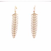 feather-shaped diamond earrings, 1.54 CT of diamonds set in 18K yellow gold 202//202