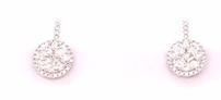 18K white gold diamond cluster earrings w/1.75 CT of diamonds 202//92