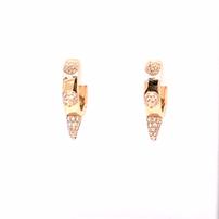 Spike huggie earrings set w/0.49 CT of pave diamonds in 14K yellow gold 202//202