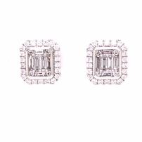 18K white gold cluster stud earrings 202//202