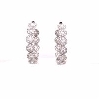 18K white gold hoop earrings set w/2.56 CTW of diamonds, 1