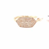 14K yellow gold ring set w/pave diamonds, 0.21 CTW 202//202