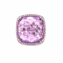 14K white gold, amethyst, and diamond ring 202//202