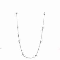 14K white gold Diamonds-by-the-Yard necklace set w/0.50 CT of diamonds 202//202