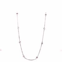 14K white gold Diamonds-by-the-Yard necklace set w/0.50 CT of diamonds 202//202