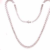 18K white gold graduated diamond tennis necklace 202//202