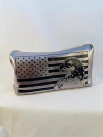 Silver American Eagle Leather Clutch 202//269
