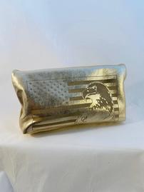 Gold American Eagle Leather Clutch 202//269