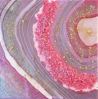 Fuschia Art Abstract Rendition of Geodes 202//205