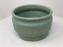Pale turquoise accent bowl with carved pattern 202//152
