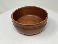 Small wooden bowl with grooved accent 202//152