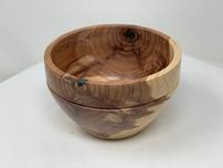 Wooden bicolored bowl with knots and branching 202//152