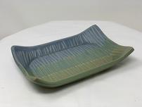 Blue to green textured ceramic dish 202//152