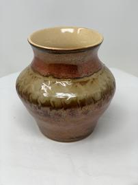 Copper and caramel and chocolate trim ceramic vase 202//269