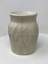 White ceramic vase with subtle sea grass design 202//269
