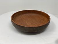 Rust color shallow wooden bowl with rings 202//152